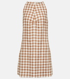 Asceno Antigua checked linen mini dress