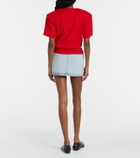 Magda Butrym Knotted cropped cotton-blend jersey T-shirt