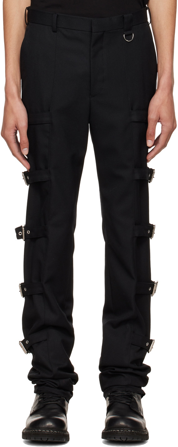 JOHN LAWRENCE SULLIVAN ジョンローレンスサリバン BONDAGE TROUSERS ウール ボンテージ トラウザー パンツ ブラック 2B008-0121-02