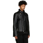 Sacai Black Leather and Shearling Jacket