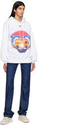 MSGM White Dolphin Hoodie