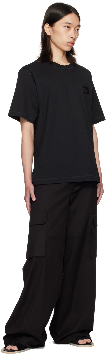 Dolce&Gabbana Black Branded Tag T-Shirt