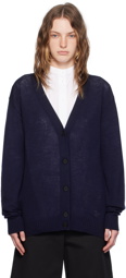 Jil Sander Navy Y-Neck Cardigan