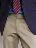 De Petrillo - Straight-Leg Cotton-Blend Twill Trousers - Neutrals