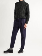 Inis Meáin - Cable-Knit Donegal Merino Wool and Cashmere-Blend Rollneck Sweater - Black