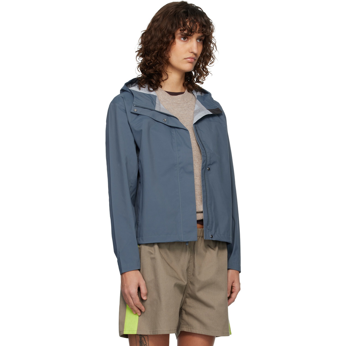 The North Face Blue Voyage Rain 3L Hooded Rain Jacket