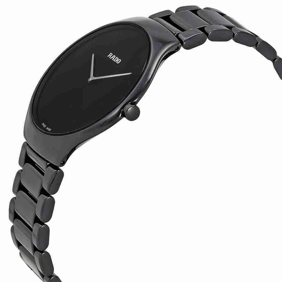 Rado True Thinline Black Ceramic Mens Watch R27741182