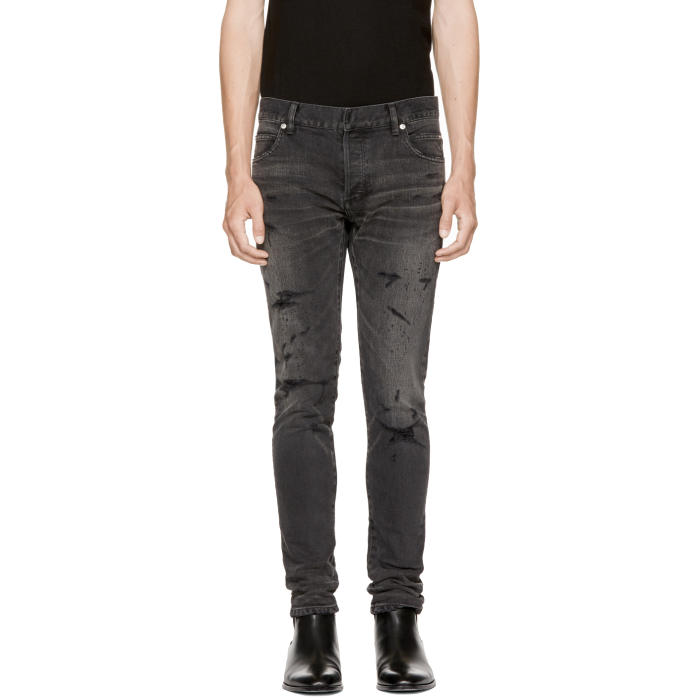 Photo: Balmain Black Vintage Six-Pocket Jeans