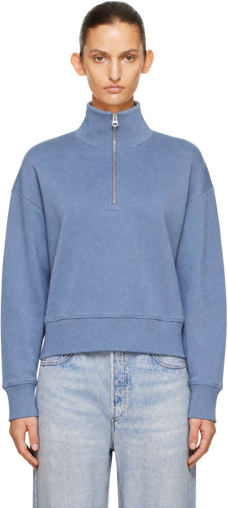 rag & bone Blue Everyday Terry Half-Zip Sweater