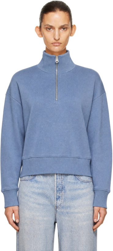 Photo: rag & bone Blue Everyday Terry Half-Zip Sweater