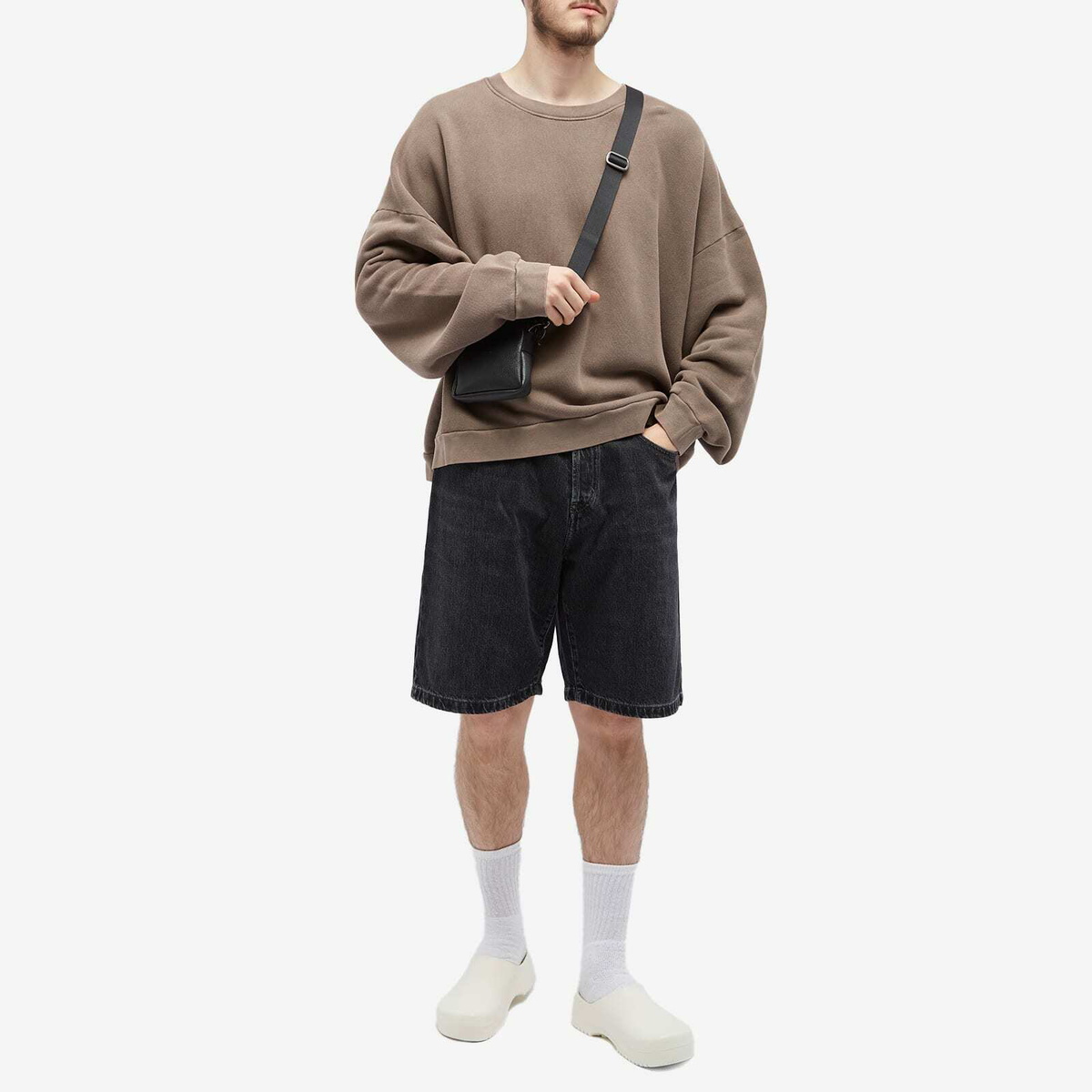 Acne Studios Men's Fester Vintage Crew Sweat in Dark Brown Acne