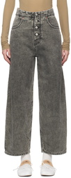 MM6 Maison Margiela Gray Crinkled Jeans