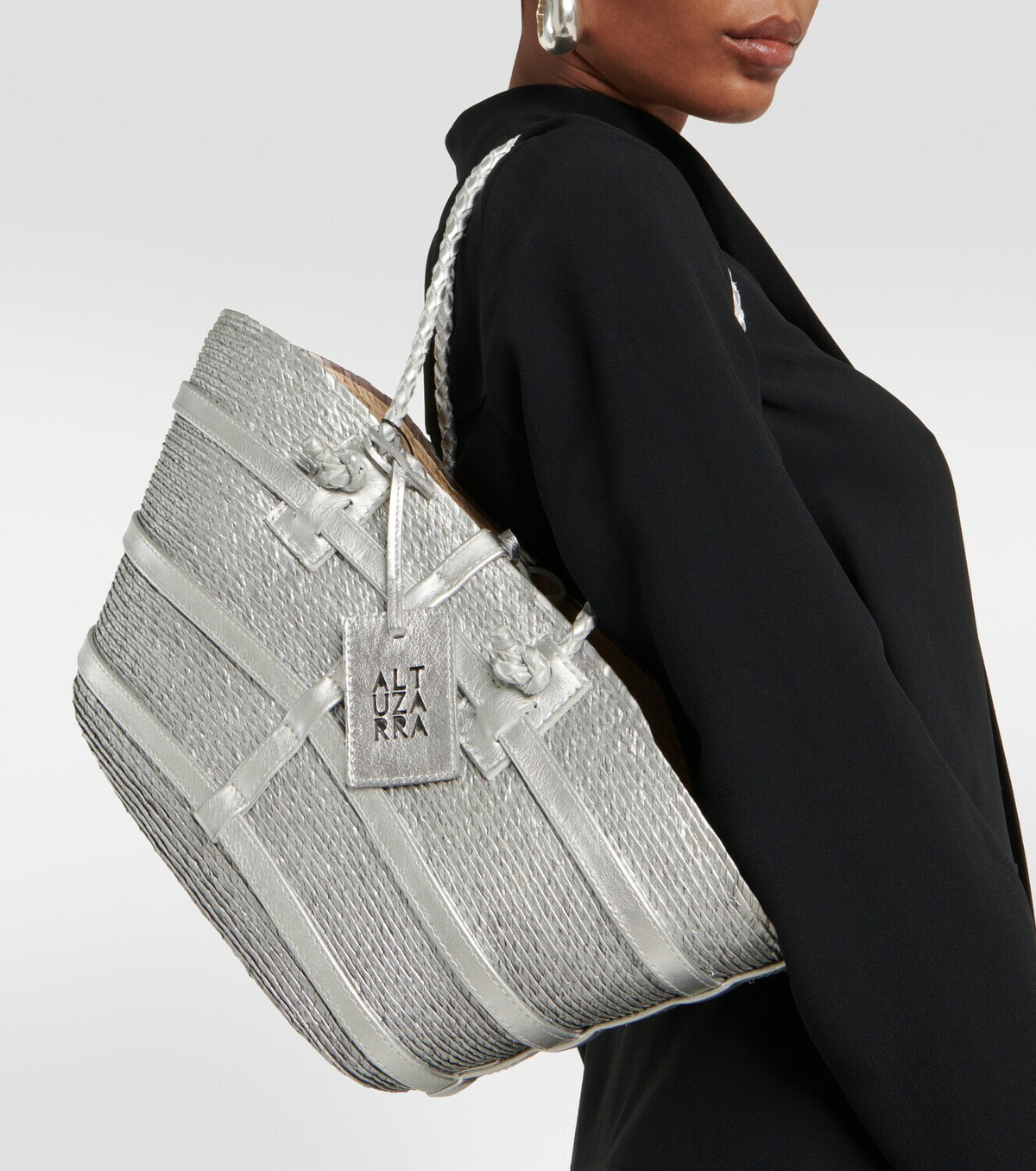 Altuzarra Watermill Small raffia tote bag
