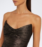 Maria Lucia Hohan Heidi metallic silk corset gown