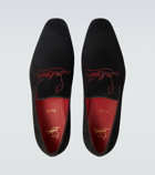 Christian Louboutin - Navy Dandelion suede loafers