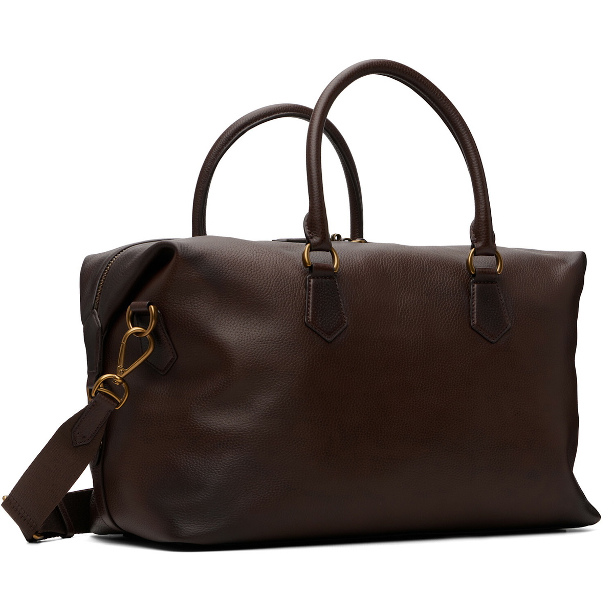 Polo Ralph Lauren Brown Pebbled Leather Duffle Bag
