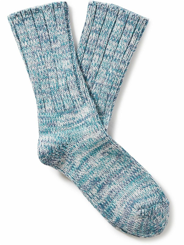 Photo: Falke - Brooklyn Organic Cotton-Blend Socks - Blue