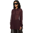 The Frankie Shop Burgundy Peri Georgette Shirt