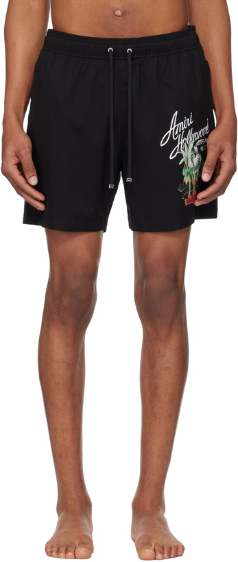 Photo: AMIRI Black 'Amiri Hollywood' Swim Shorts