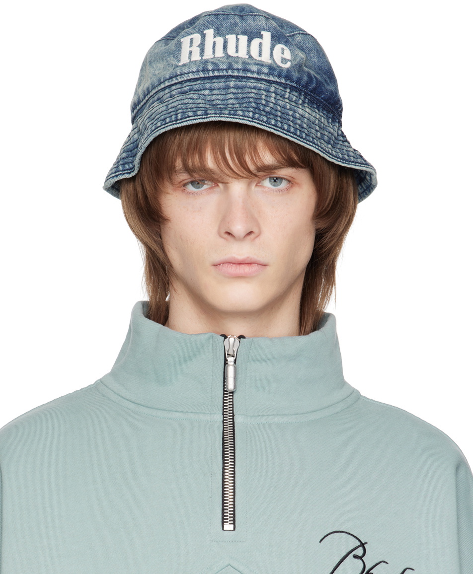 Rhude Blue Logo Bucket Hat Rhude display picture 2
