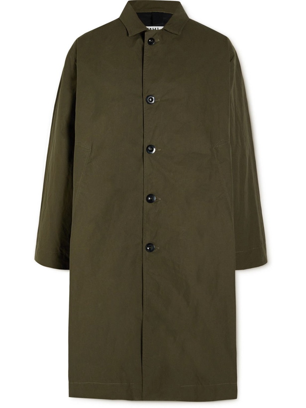 Photo: Margaret Howell - Oversized Waxed-Cotton Trench Coat - Green