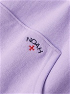 Noah - Logo-Embroidered Cotton-Jersey Hoodie - Purple