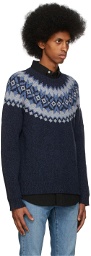 Polo Ralph Lauren Navy Patterned-Yoke Sweater