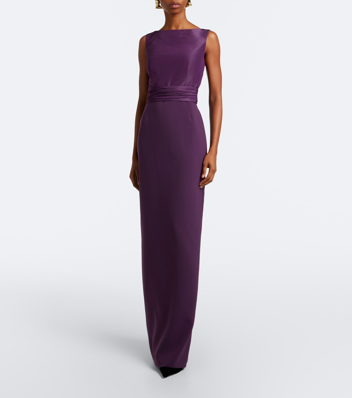 Carolina Herrera Pleated silk taffeta gown