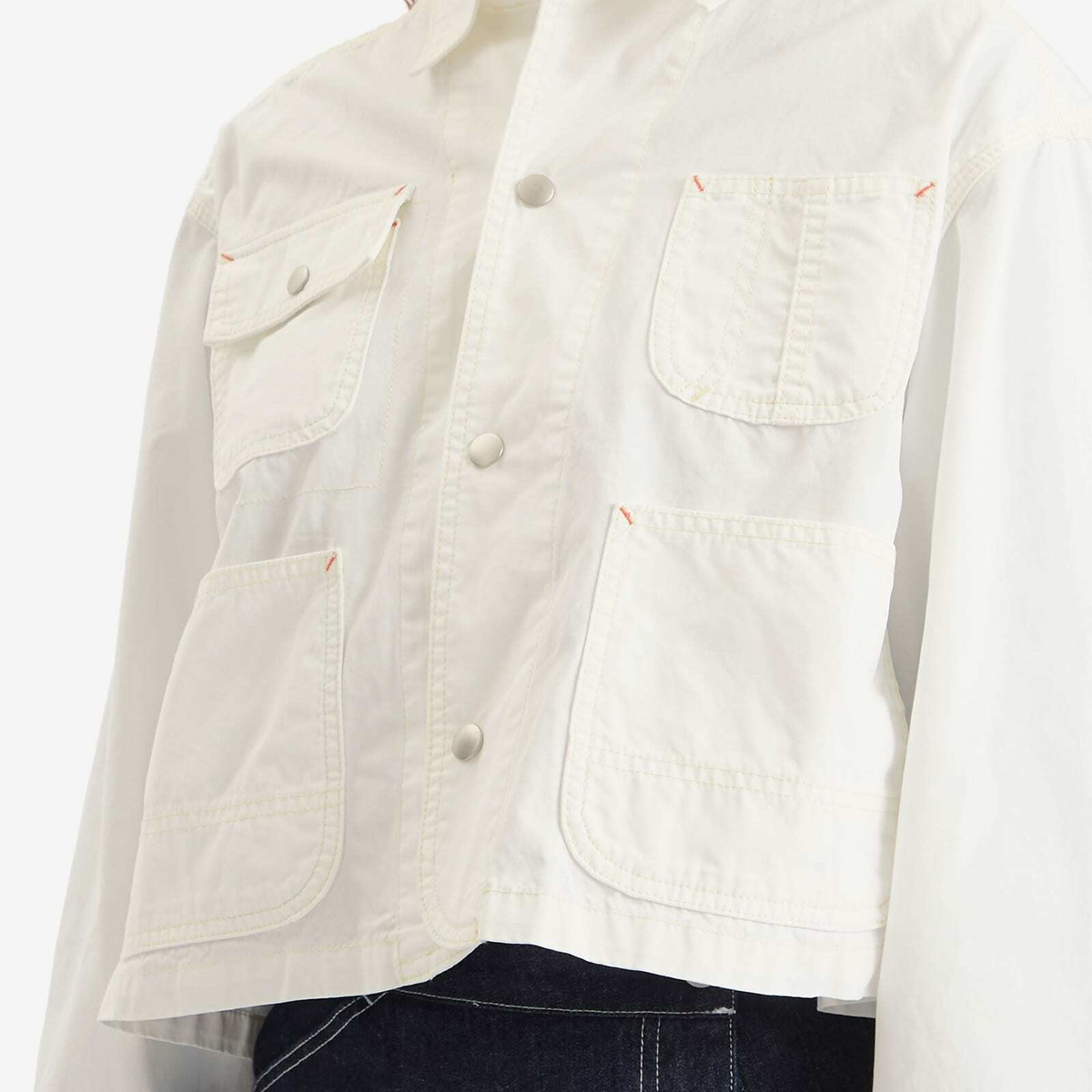 Beams Boy Women's Short Denim Jacket in Off White