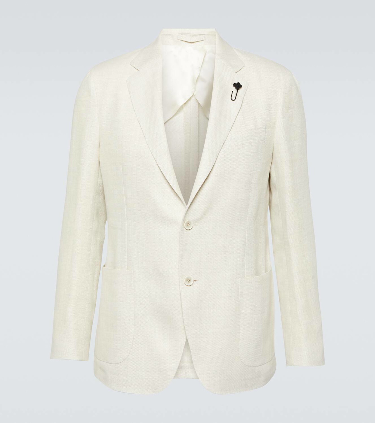 Lardini Single-breasted linen and wool blazer