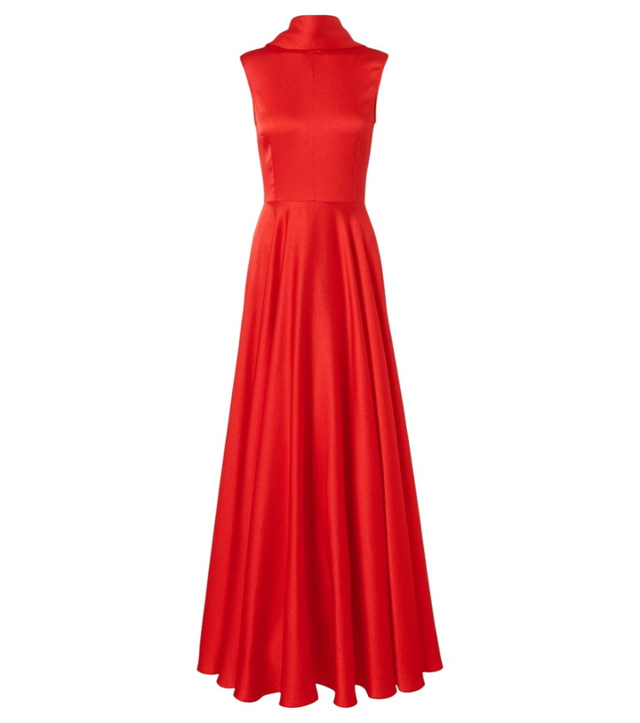 Photo: Solace London Emelia scarf-detail satin gown