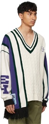 MCQ Off-White Varsity Scarf Sweater