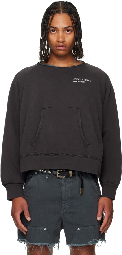 Photo: Enfants Riches Déprimés Gray Lined Raglan Logo Sweatshirt