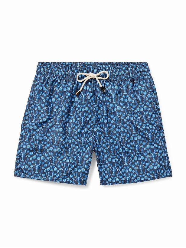 Photo: Rubinacci - Straight-Leg Mid-Length Printed Shell Swim Shorts - Blue