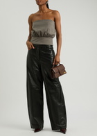Remain BY Birger Christensen Wide-leg Leather Trousers Black