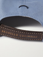 BRUNELLO CUCINELLI - Logo-Embroidered Cotton-Gabardine Baseball Cap - Blue