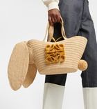 Loewe - Bunny Basket Small raffia tote bag