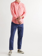 POLO RALPH LAUREN - Slim-Fit Button-Down Collar Logo-Embroidered Linen Shirt - Pink