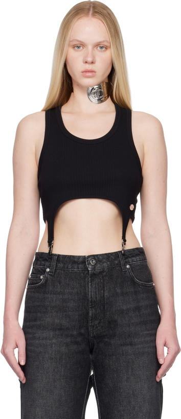 Photo: Jean Paul Gaultier Black 'The Garter Bra' Tank Top