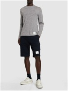 THOM BROWNE - Cotton Sweat Shorts W/ Logo Patch