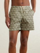 Orlebar Brown - Bulldog Passetto Straight-Leg Mid-Length Printed Swim Shorts - Green