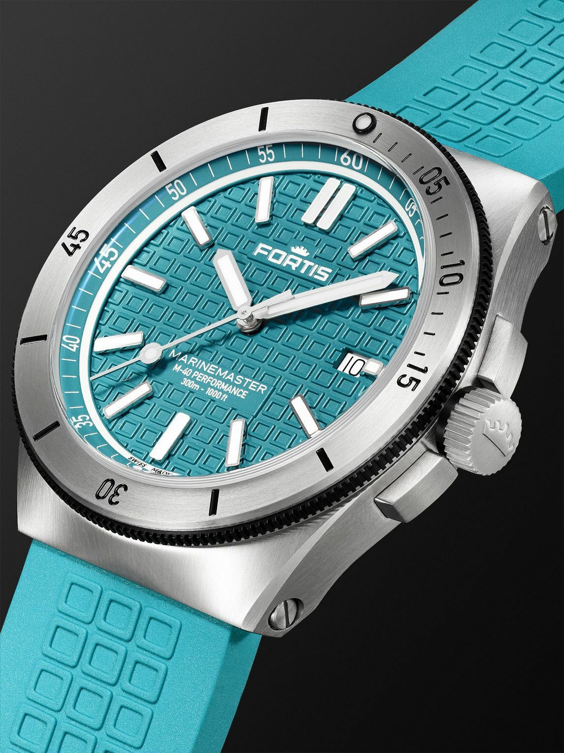 Fortis - Marinemaster M-40 Automatic 40mm Recycled Stainless Steel and Rubber Watch, Ref. F8120003