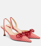 Mach & Mach Double Bow gingham slingback pumps