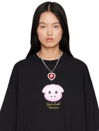 VETEMENTS Silver & Red Crystal Heart Necklace