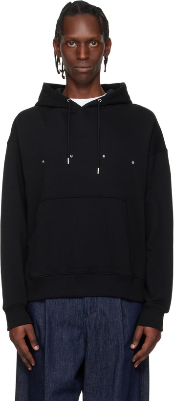 Photo: Hugo Black Oversized-Fit Graphic Print Hoodie