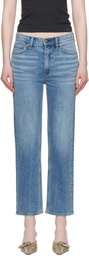 rag & bone Blue Straight Harlow Mid Rise Ankle Jeans