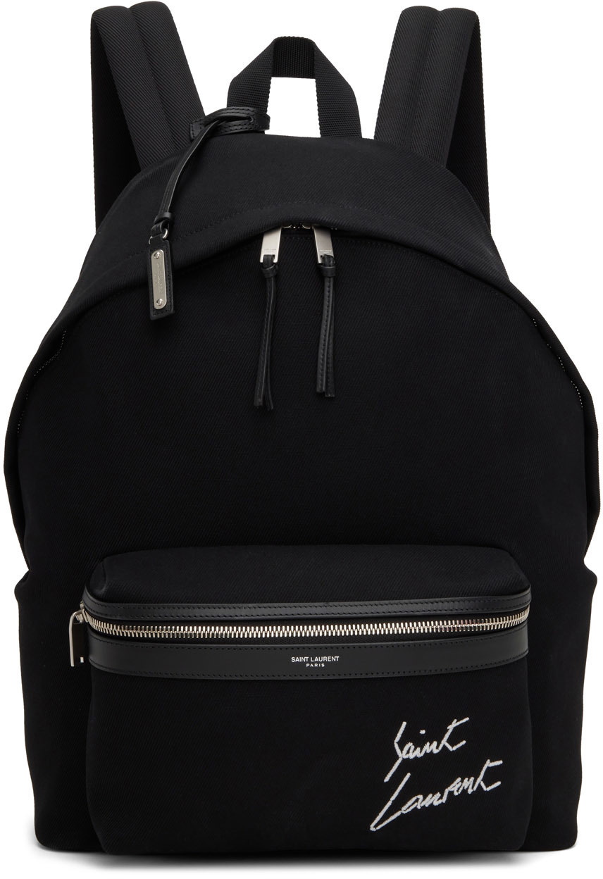 City backpack cloth backpack Saint Laurent Black in Cloth - 27478192