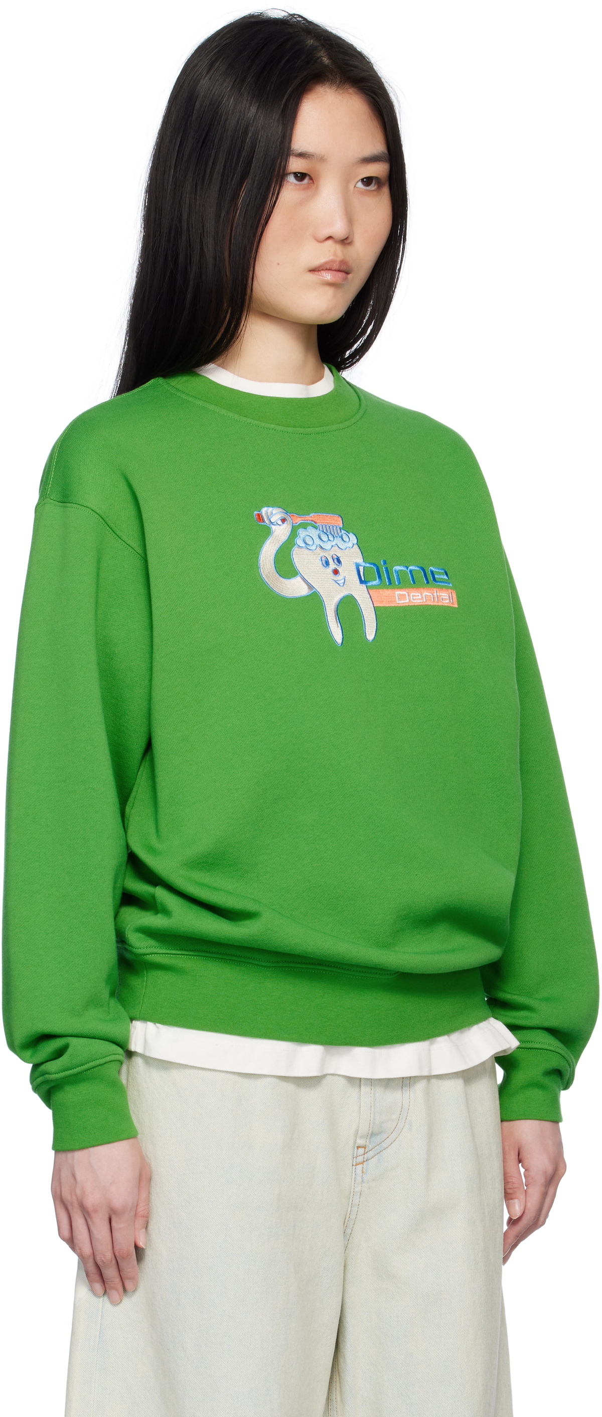Dime Green Dental Care Crewneck Sweatshirt Dime
