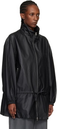 Alexander Wang Black Drop Waist Bonded Leather Jacket