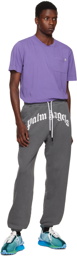 Palm Angels Gray Curved Lounge Pants
